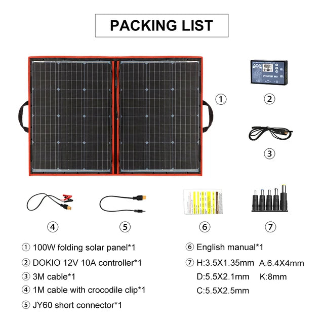 Faltbares Solarpanel SolterraFold 100 W | Monokristallin | Inkl. 10A Laderegler & 3 m Kabel | Ultraleicht & Kompakt