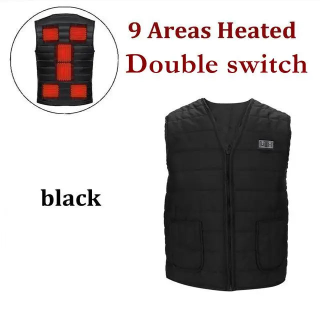 Beheizbare Weste HeatCore Pro | 5- oder 9-Zonen-Heizung | USB-Anschluss | Unisex Thermo-Weste für Herbst & Winter | M–7XL