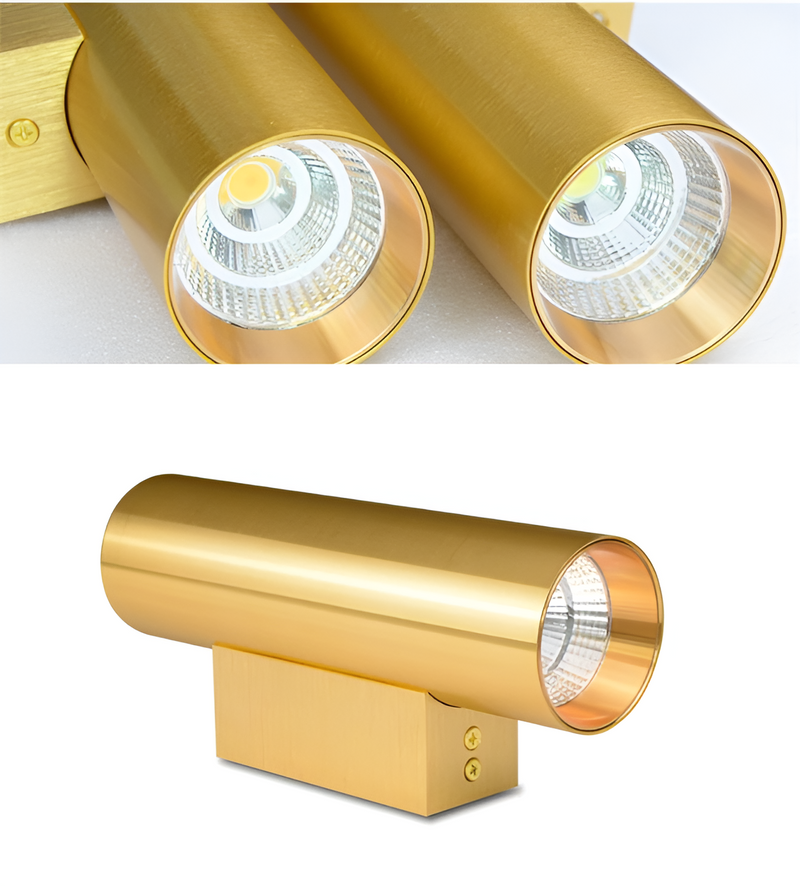 Wandleuchte LUMOREA | Goldfinish aus Aluminium | COB-LED-Technologie | Erhältlich in 15–60 cm