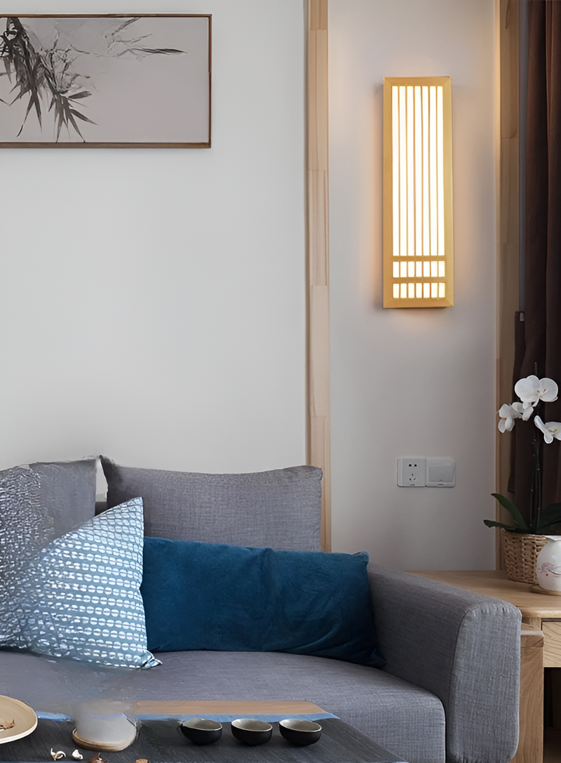 Wandleuchte YUKANARI | Japandi-Stil | Holz & Acryl | Warmes LED-Licht | 30 cm / 50 cm Breite