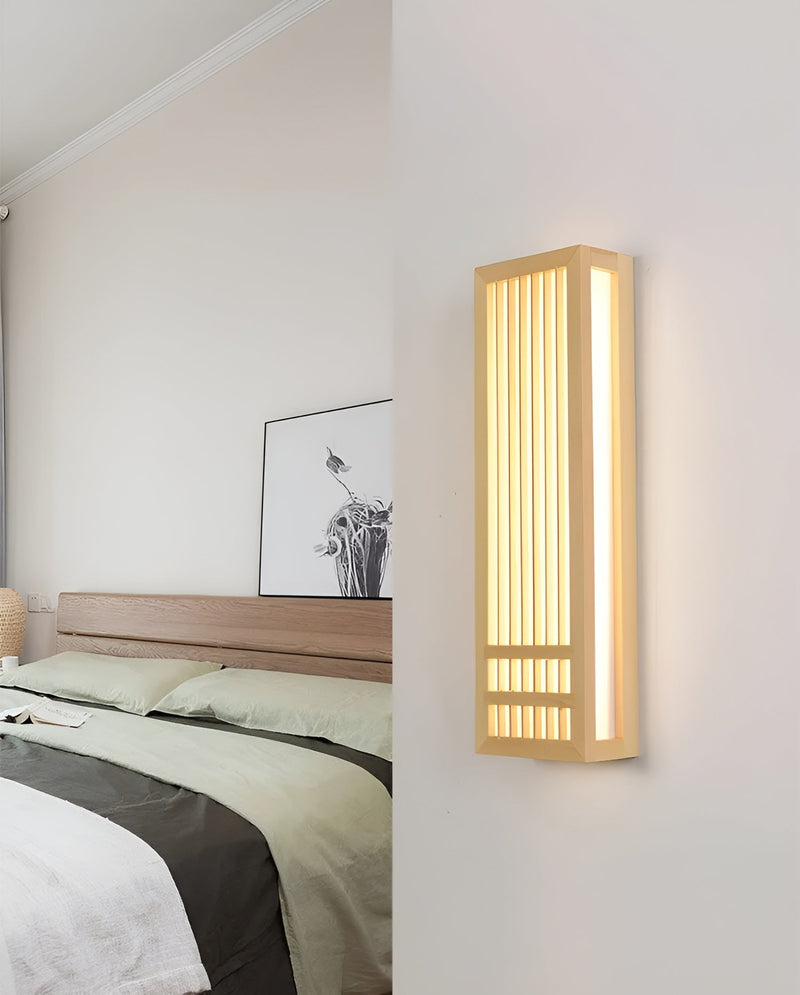 Wandleuchte YUKANARI | Japandi-Stil | Holz & Acryl | Warmes LED-Licht | 30 cm / 50 cm Breite