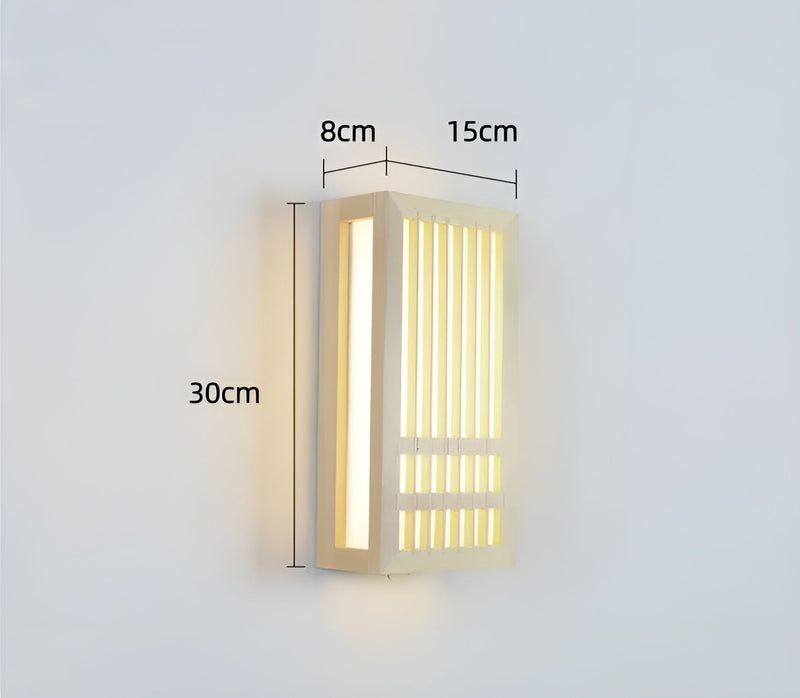 Wandleuchte YUKANARI | Japandi-Stil | Holz & Acryl | Warmes LED-Licht | 30 cm / 50 cm Breite