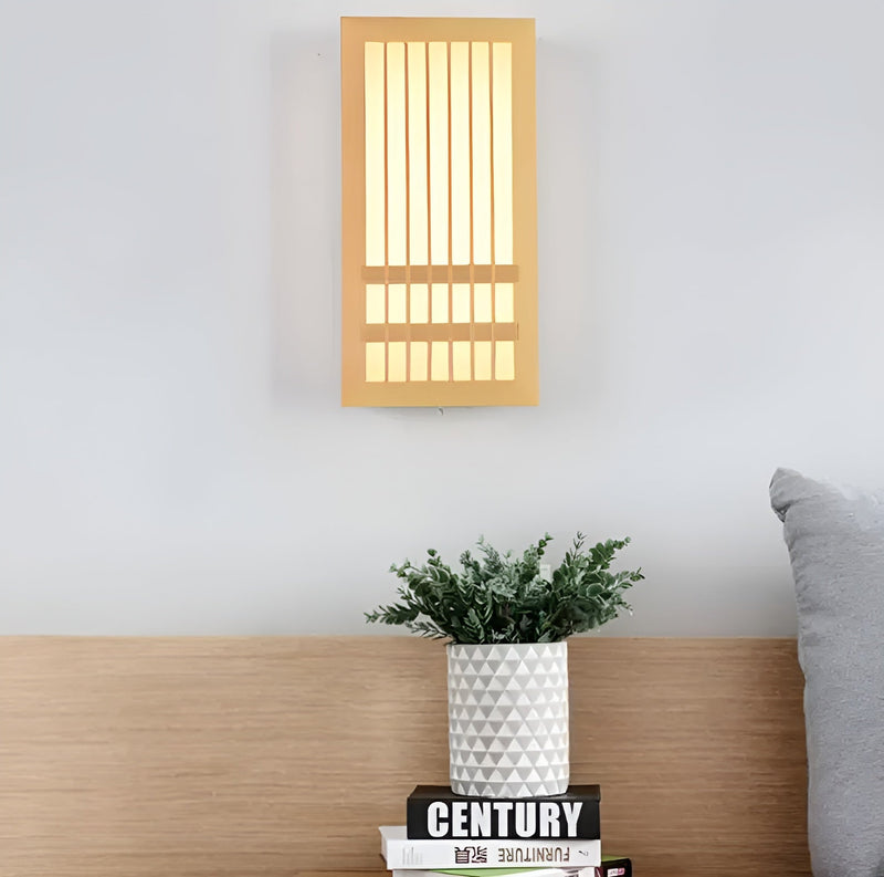 Wandleuchte YUKANARI | Japandi-Stil | Holz & Acryl | Warmes LED-Licht | 30 cm / 50 cm Breite