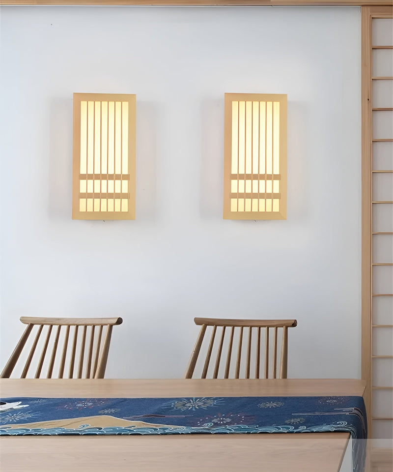 Wandleuchte YUKANARI | Japandi-Stil | Holz & Acryl | Warmes LED-Licht | 30 cm / 50 cm Breite
