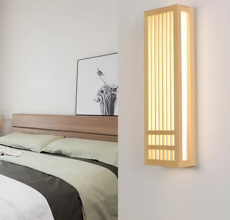 Wandleuchte YUKANARI | Japandi-Stil | Holz & Acryl | Warmes LED-Licht | 30 cm / 50 cm Breite