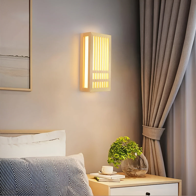 Wandleuchte YUKANARI | Japandi-Stil | Holz & Acryl | Warmes LED-Licht | 30 cm / 50 cm Breite