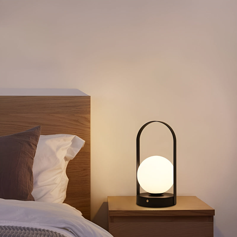 Lurevia LED Tischlampe Kabellos & Verstellbar | Touch-Bedienung | Rostfrei | 12×25 cm | Wiederaufladbar