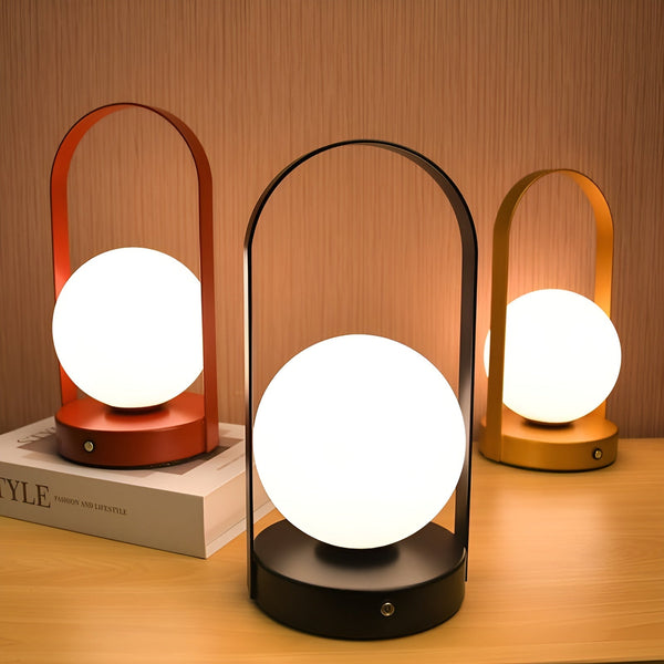 Lurevia LED Tischlampe Kabellos & Verstellbar | Touch-Bedienung | Rostfrei | 12×25 cm | Wiederaufladbar