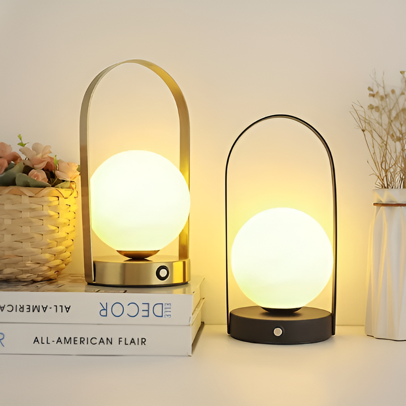Lurevia LED Tischlampe Kabellos & Verstellbar | Touch-Bedienung | Rostfrei | 12×25 cm | Wiederaufladbar