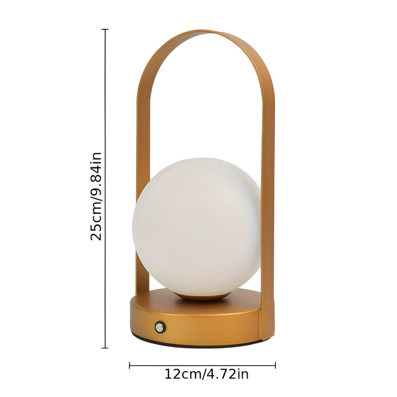 Lurevia LED Tischlampe Kabellos & Verstellbar | Touch-Bedienung | Rostfrei | 12×25 cm | Wiederaufladbar
