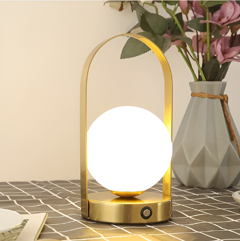 Lurevia LED Tischlampe Kabellos & Verstellbar | Touch-Bedienung | Rostfrei | 12×25 cm | Wiederaufladbar
