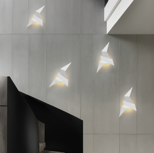 Wandleuchte TSURINA | Japanisch inspiriertes Origami-Design | LED E27 | 3 Lichtfarben | 34x16,5 cm