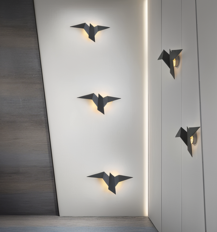 Wandleuchte TSURINA | Japanisch inspiriertes Origami-Design | LED E27 | 3 Lichtfarben | 34x16,5 cm