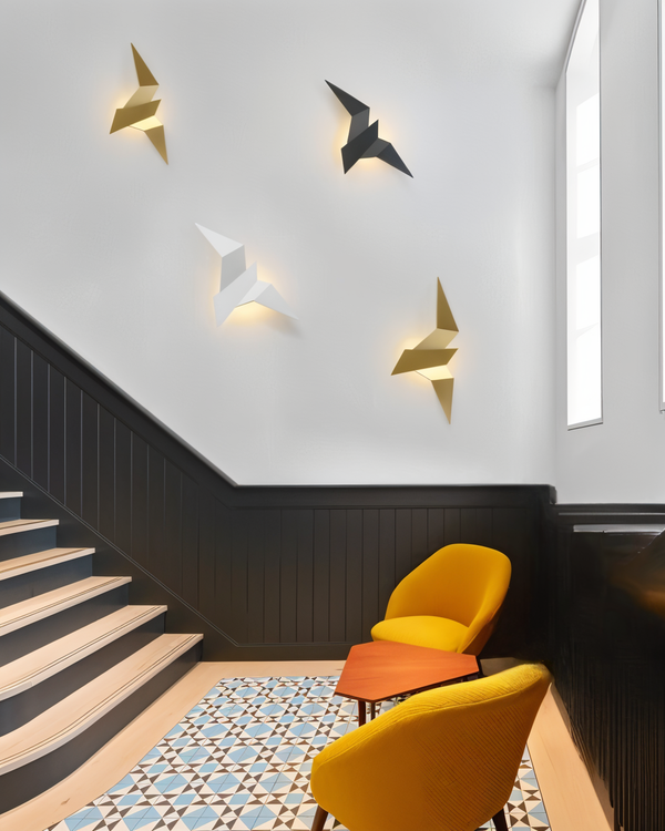 Wandleuchte TSURINA | Japanisch inspiriertes Origami-Design | LED E27 | 3 Lichtfarben | 34x16,5 cm