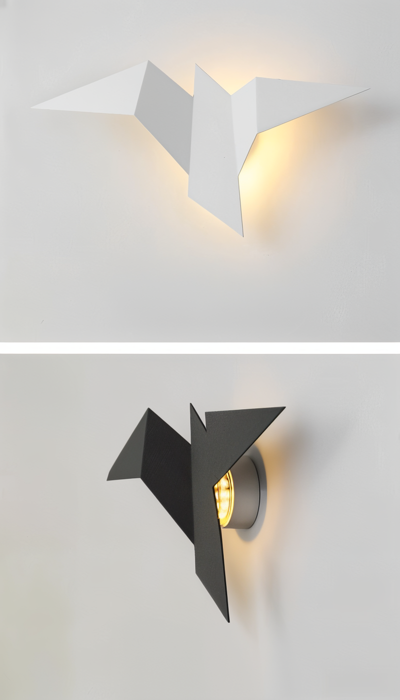 Wandleuchte TSURINA | Japanisch inspiriertes Origami-Design | LED E27 | 3 Lichtfarben | 34x16,5 cm