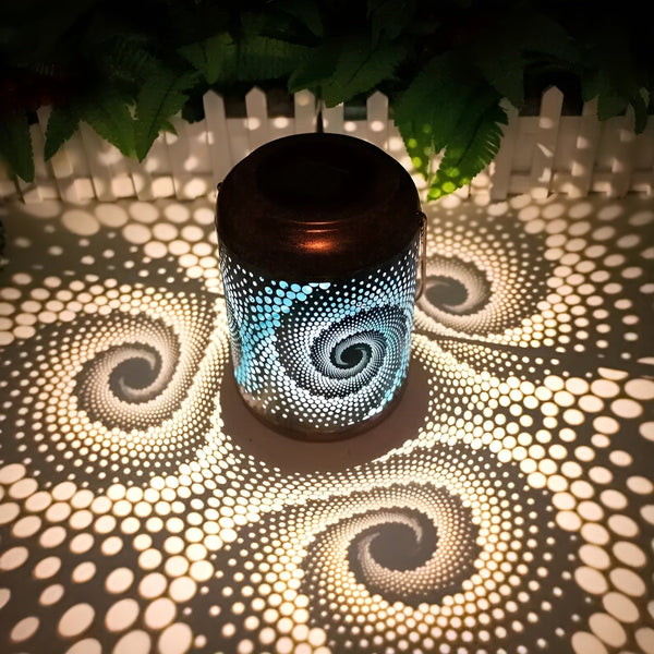 LioraSpira Projektionsleuchte Solar Gartenlampe mit Spiralprojektion | Künstlerisches Design | Wetterfest | 28x19x13 cm