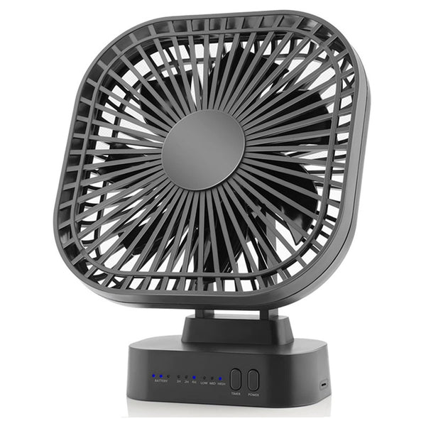 Mini-USB-Ventilator Breezio Flex | Wiederaufladbar mit 5000 mAh Akku | 3 Stufen & Timer | Faltbar & leise für Büro, Camping & Zuhause