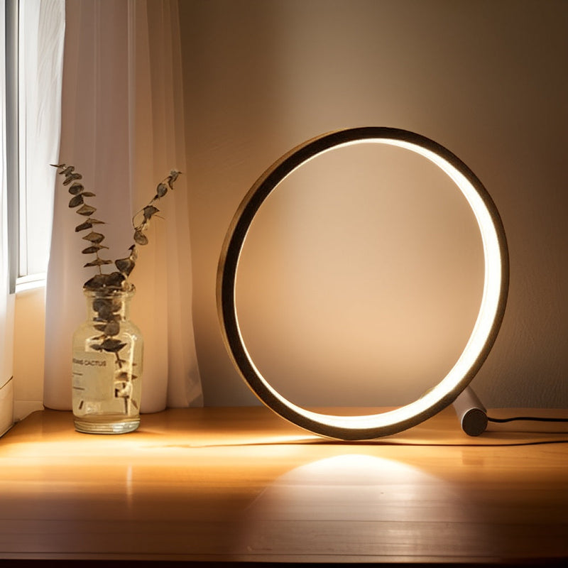 Cirquella Runde LED Tischlampe Dimmbar | Touch-Steuerung | Ø25 cm | Aluminium & PVC | USB-betrieben | 5W
