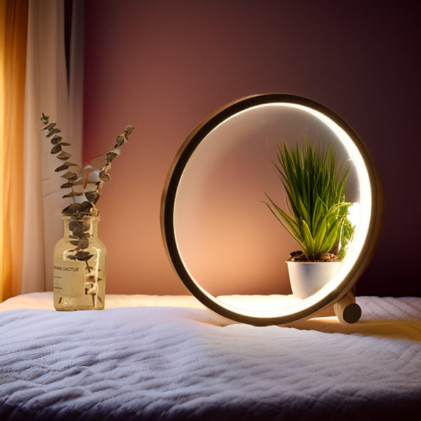 Cirquella Runde LED Tischlampe Dimmbar | Touch-Steuerung | Ø25 cm | Aluminium & PVC | USB-betrieben | 5W