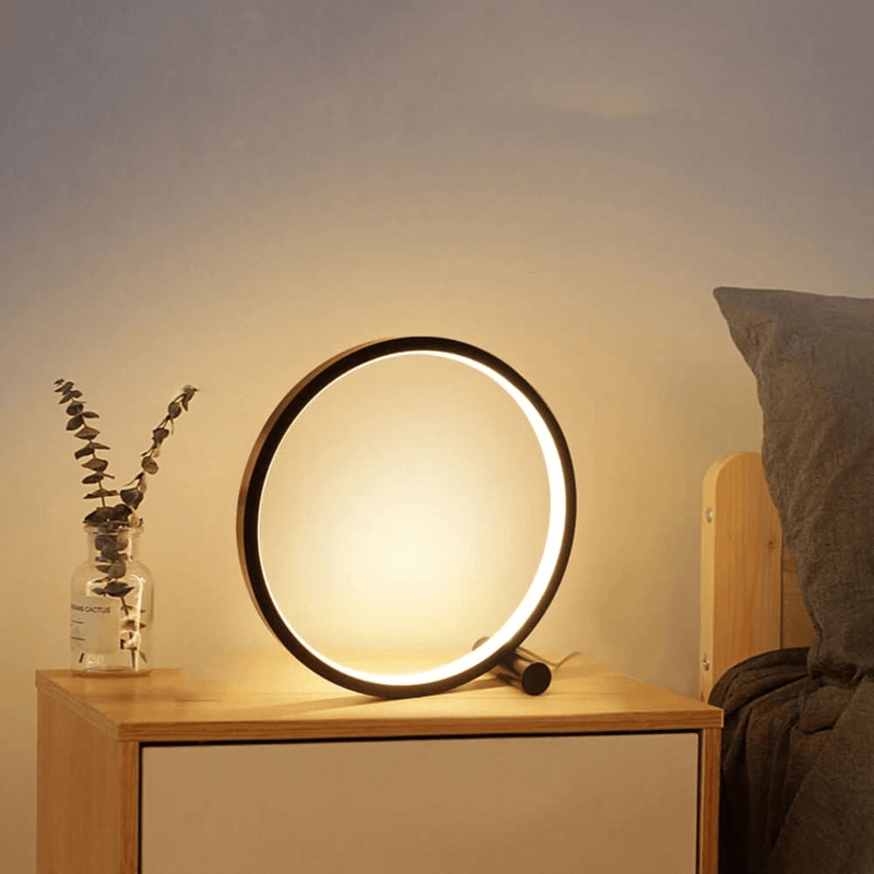Cirquella Runde LED Tischlampe Dimmbar | Touch-Steuerung | Ø25 cm | Aluminium & PVC | USB-betrieben | 5W