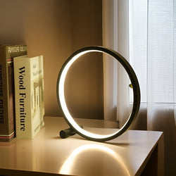Cirquella Runde LED Tischlampe Dimmbar | Touch-Steuerung | Ø25 cm | Aluminium & PVC | USB-betrieben | 5W