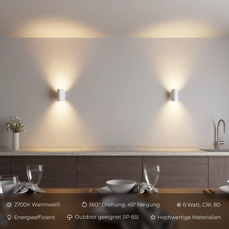 LED Wandleuchte AXIVIA | Schwenk- & neigbar | Warmweiß 2700K | IP65 Außenbereich | 16,5x10,5x11,5 cm