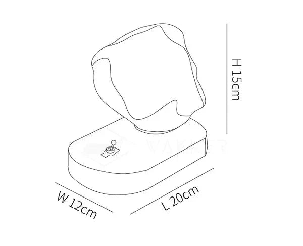 Eisvella Tischlampe Eisstein-Design | G9 Fassung | Glas, Holz & Metall | 20×12×15 cm | Warmes LED-Licht