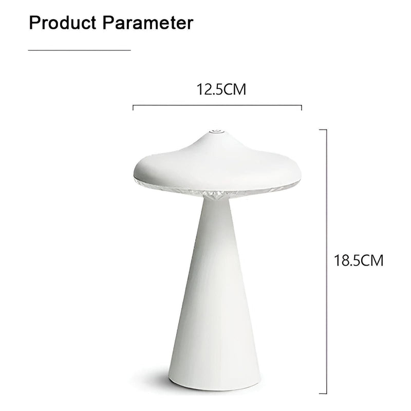 Myloora Pilz LED Tischlampe | Tragbar & Wiederaufladbar | Warmes Licht & Touch-Schalter | Modernes Design