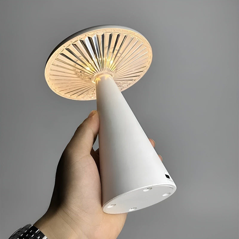 Myloora Pilz LED Tischlampe | Tragbar & Wiederaufladbar | Warmes Licht & Touch-Schalter | Modernes Design