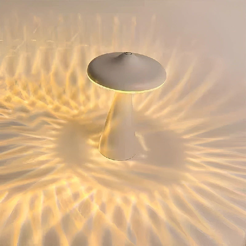 Myloora Pilz LED Tischlampe | Tragbar & Wiederaufladbar | Warmes Licht & Touch-Schalter | Modernes Design