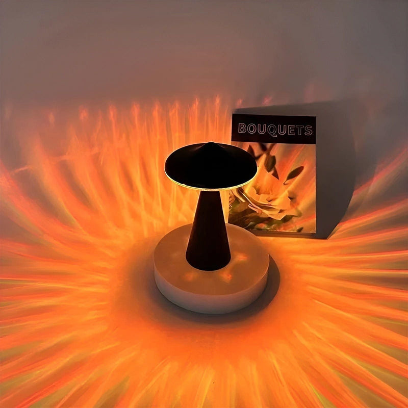 Myloora Pilz LED Tischlampe | Tragbar & Wiederaufladbar | Warmes Licht & Touch-Schalter | Modernes Design