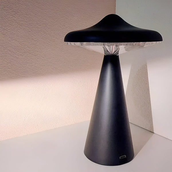 Myloora Pilz LED Tischlampe | Tragbar & Wiederaufladbar | Warmes Licht & Touch-Schalter | Modernes Design