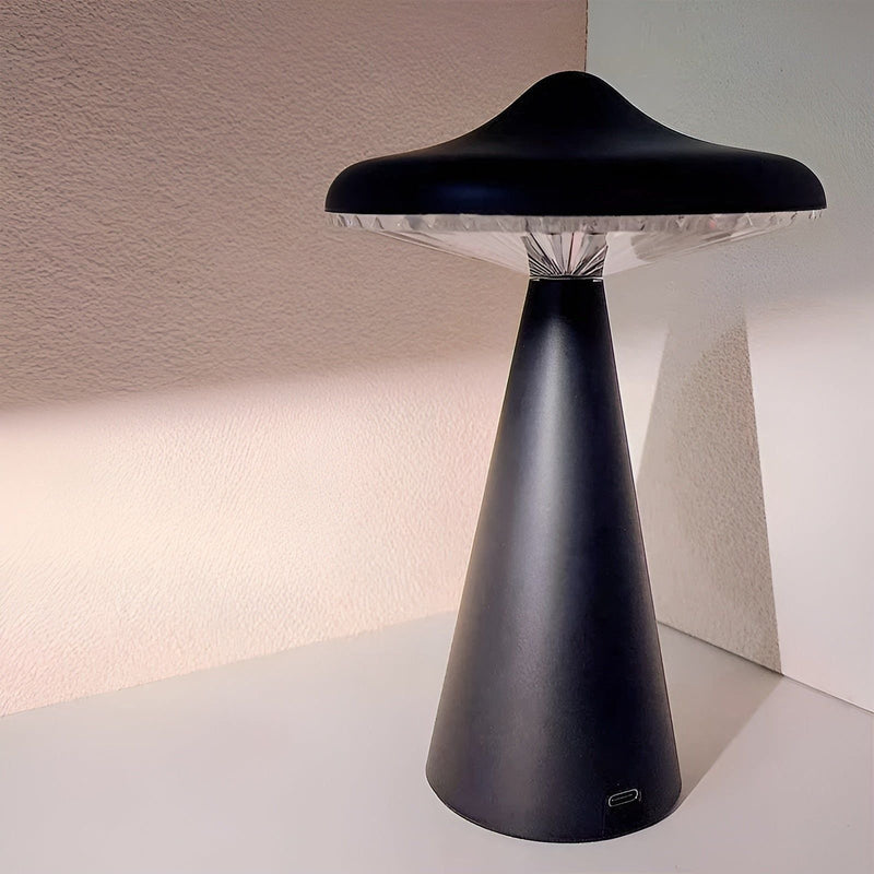 Myloora Pilz LED Tischlampe | Tragbar & Wiederaufladbar | Warmes Licht & Touch-Schalter | Modernes Design