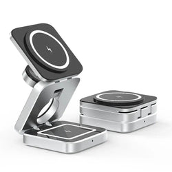 3-in-1 Wireless Ladegerät MagNivo FoldCharge | Faltbar & Magnetisch | Für Smartphone, Smartwatch & Kopfhörer | 15 W Schnellladung