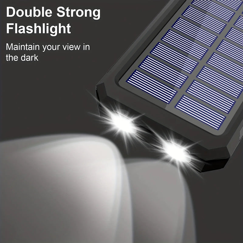 Solar Powerbank Solvanta PowerFlash | 20.000 mAh | Integrierte LED-Taschenlampe & Solarpanel | Outdoor & Camping | 15 W Schnellladung