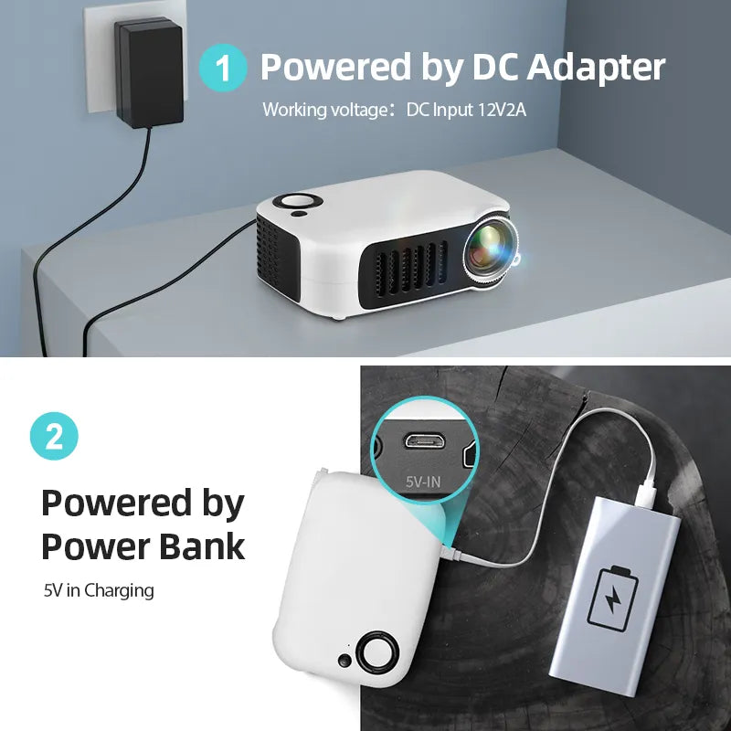 Mini Beamer CineLuma | Tragbar & Kompakt | Für Filmnächte & Gaming | Bis zu 60 Zoll Projektion