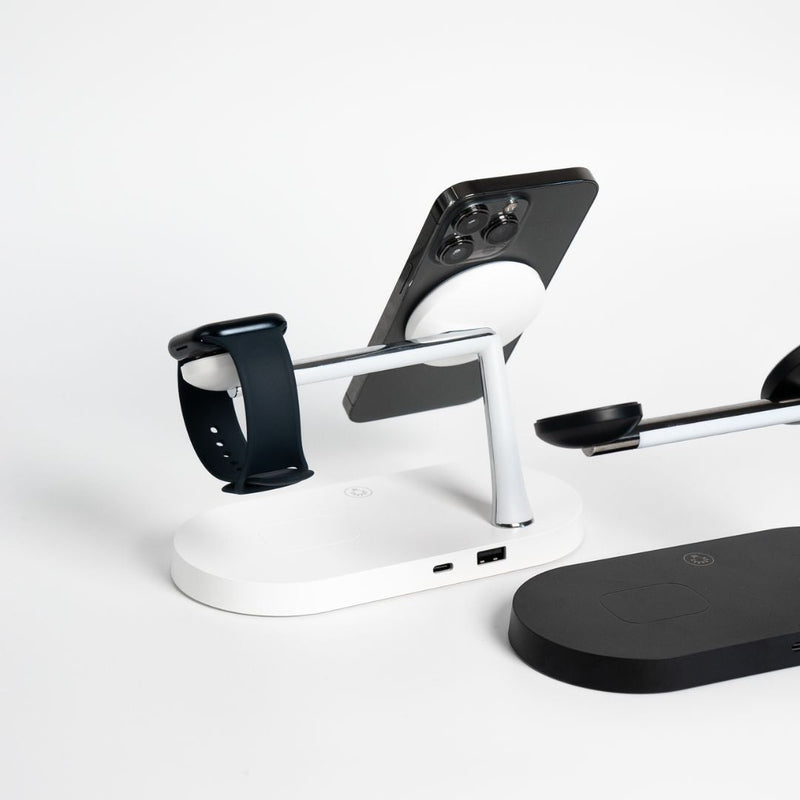 ChargeSphere 3-in-1 Wireless Ladegerät | Smartphone, Smartwatch & Earbuds | USB-C | Überladeschutz