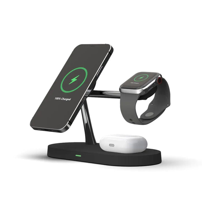 ChargeSphere 3-in-1 Wireless Ladegerät | Smartphone, Smartwatch & Earbuds | USB-C | Überladeschutz