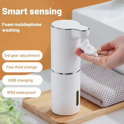 Kontaktloser Seifenspender Hygisense FoamTouch | Automatischer Schaumspender | 300 ml | Weiß | Für Bad, Küche & Gewerbe