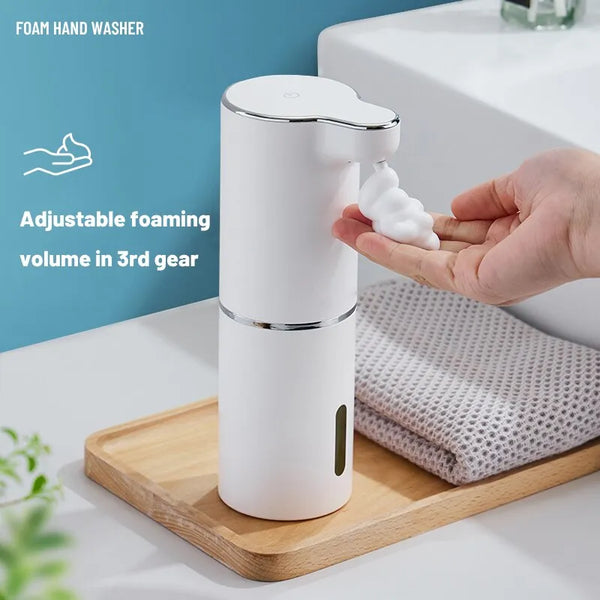 Kontaktloser Seifenspender Hygisense FoamTouch | Automatischer Schaumspender | 300 ml | Weiß | Für Bad, Küche & Gewerbe