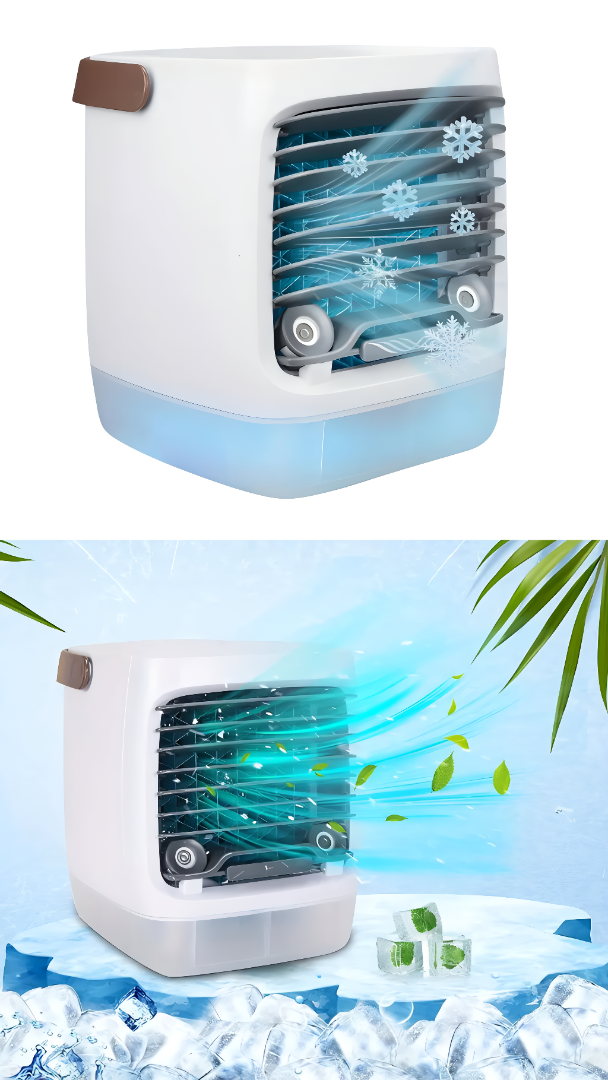 Arctelio Mini Luftkühler mit PolarWave-Technologie | Extrem Leise & Wiederaufladbar | Tragbar & Energiesparend | Für Büro, Schlafzimmer & Unterwegs