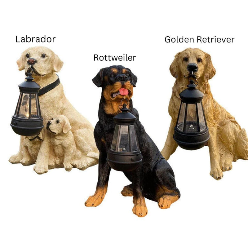Solar Gartenhund Leuchte | Handgefertigt & Wetterfest | Automatisches Licht | Modell BellaLu