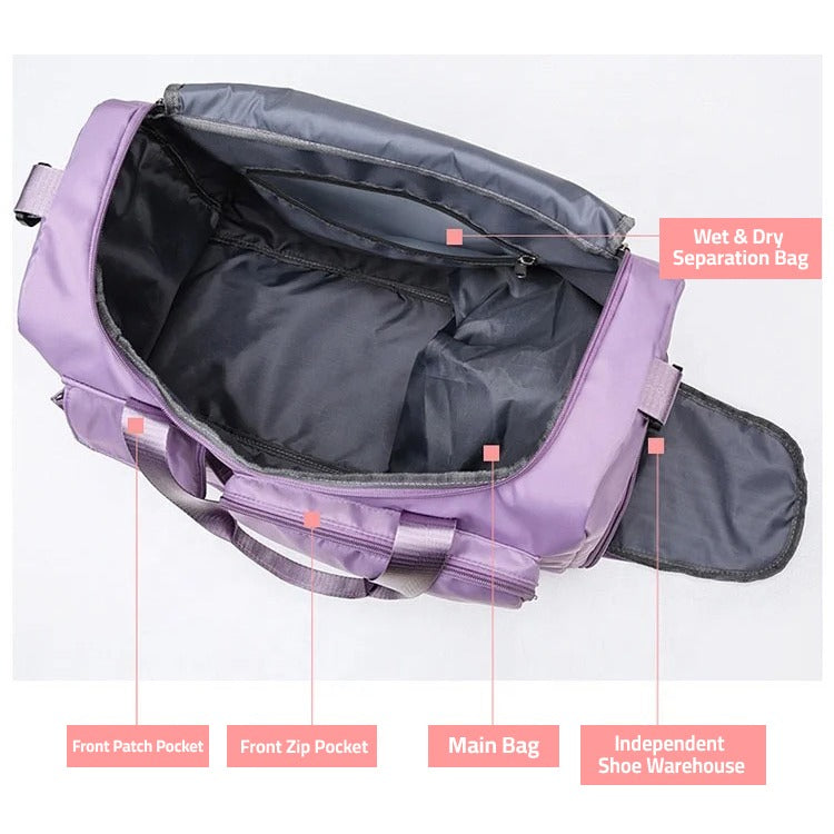 Traventix Reisetasche mit Mehrfachfächern | Wasserdicht & Leicht | Sport-, Fitness- & Weekender-Tasche für Damen & Herren