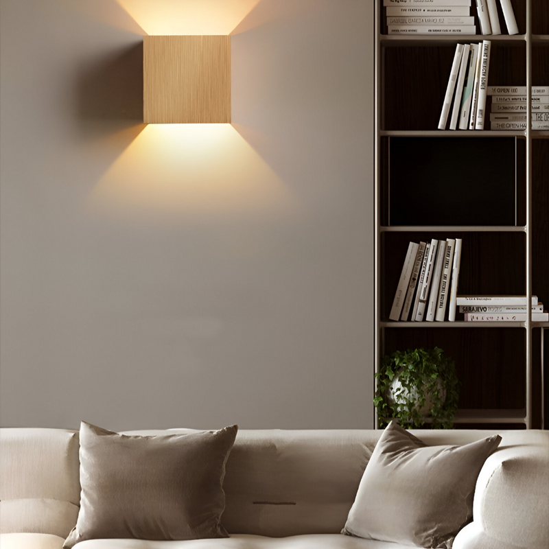 LED-Wandleuchte NORDIVIA | USB & Kabelbetrieb | Doppelte Lichtfarbe | Aluminium & Acryl | 10x10x5 cm