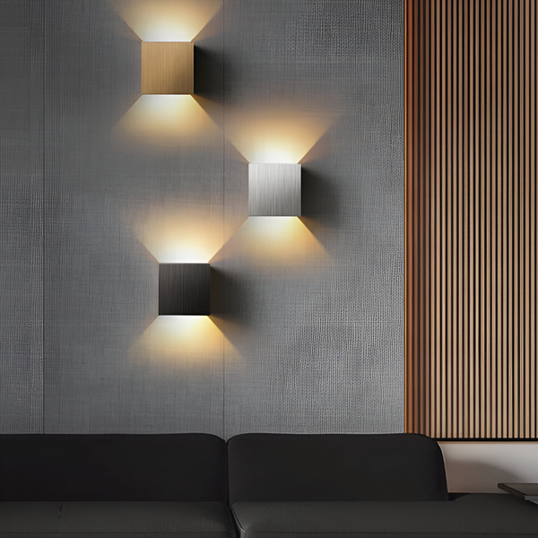 LED-Wandleuchte NORDIVIA | USB & Kabelbetrieb | Doppelte Lichtfarbe | Aluminium & Acryl | 10x10x5 cm