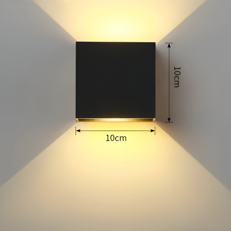 LED-Wandleuchte NORDIVIA | USB & Kabelbetrieb | Doppelte Lichtfarbe | Aluminium & Acryl | 10x10x5 cm