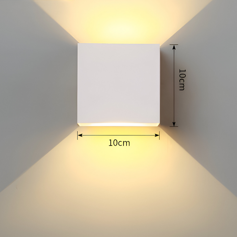 LED-Wandleuchte NORDIVIA | USB & Kabelbetrieb | Doppelte Lichtfarbe | Aluminium & Acryl | 10x10x5 cm