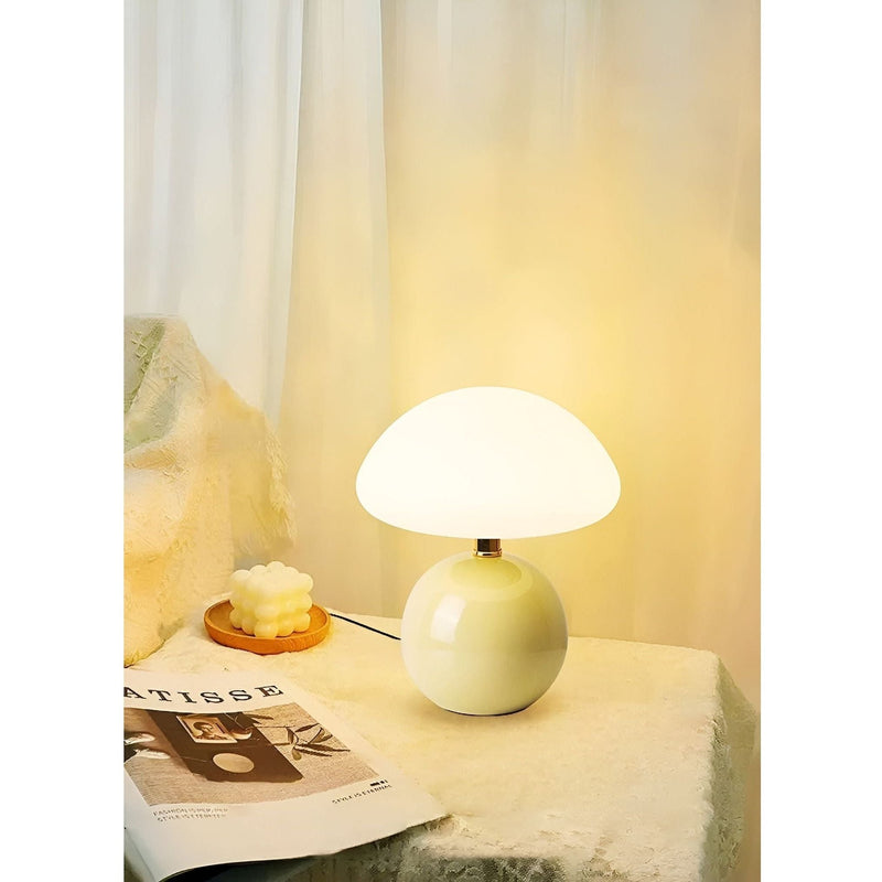 LumoMila Pilzlampe Keramik | Warmes LED-Licht | Energiesparend & Stilvoll | 6–10W