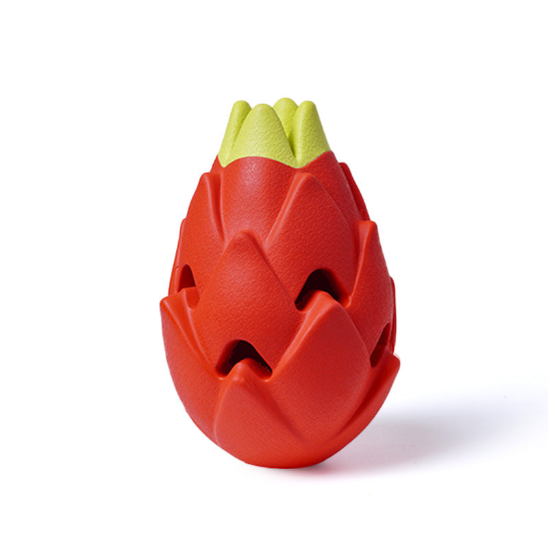 KauSpiel DragoFruit | Beißspielzeug für Hunde | Robust & Zahnfreundlich | Gummi Rot