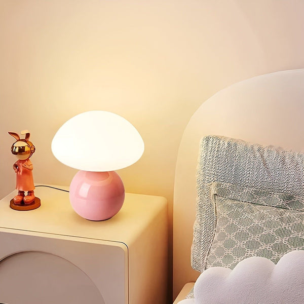 LumoMila Pilzlampe Keramik | Warmes LED-Licht | Energiesparend & Stilvoll | 6–10W